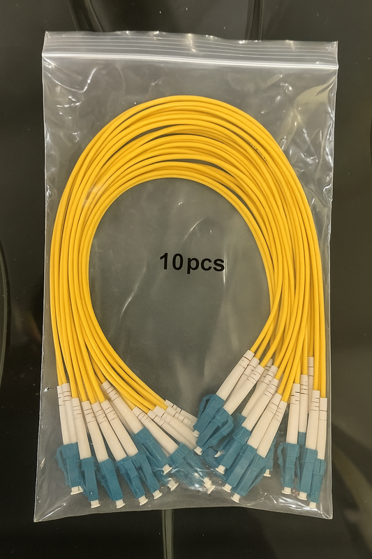 10 pack Single Mode Fibre OS2 LC patch cable 1M